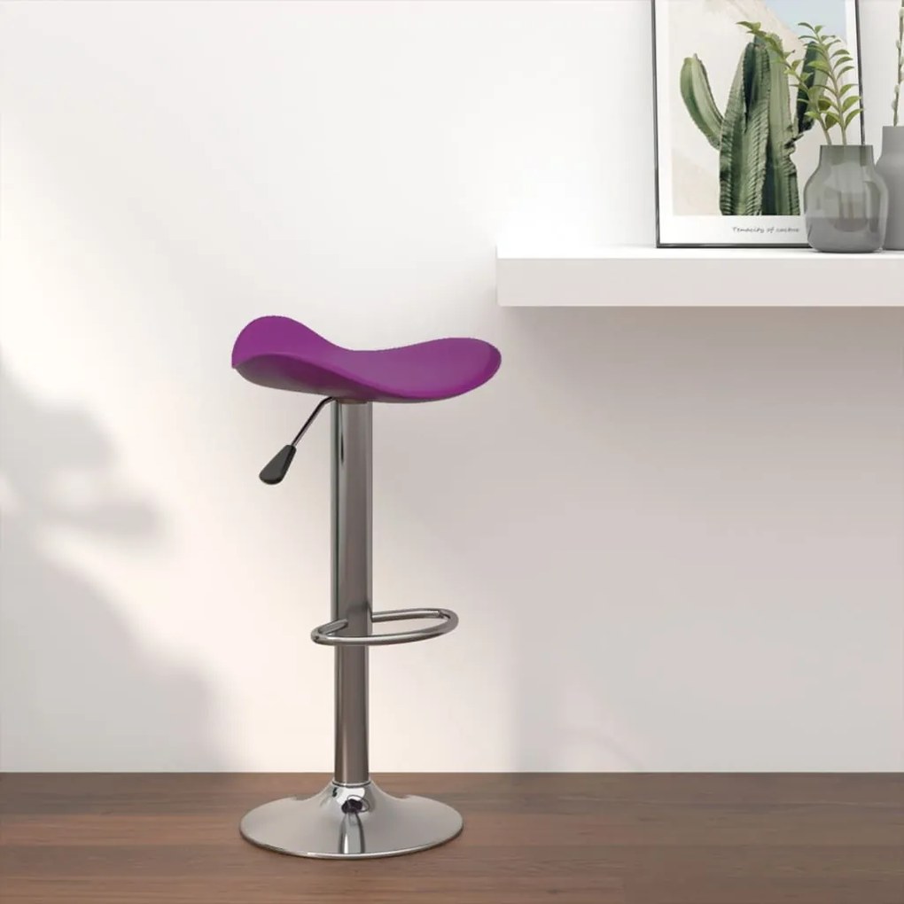 vidaXL Banco de bar aço cromado e couro artificial roxo