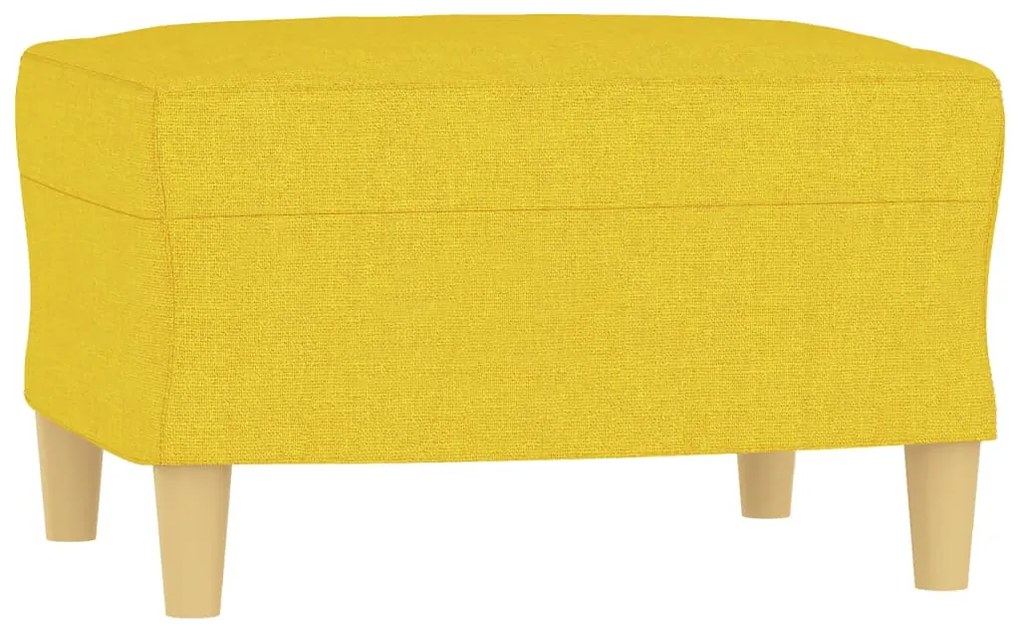 Poltrona com apoio de pés 60 cm tecido amarelo-claro