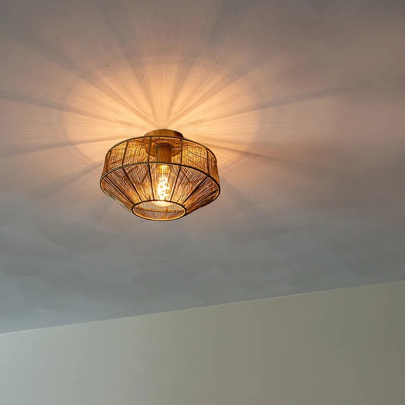 Candeeiro de teto moderno latão 30 cm - Bolti