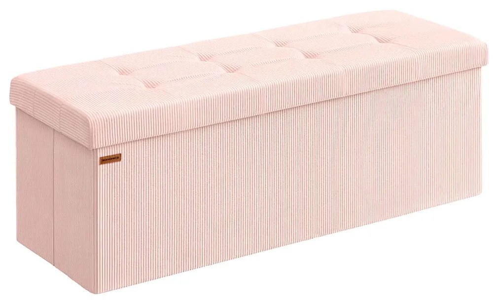 Banco dobrável com espaço de arrumação e design rebatível 38 x 110 x 38 cm Rosa