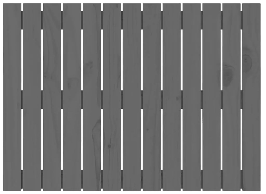 Cabeceira de parede 82,5x3x60 cm madeira de pinho maciça cinza