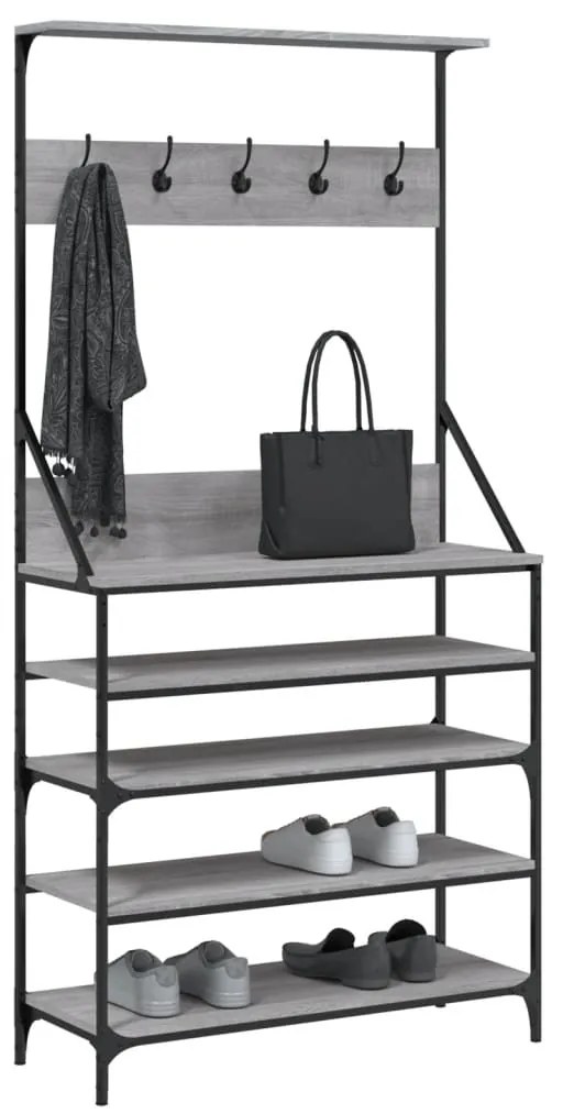 Conjunto de Entrada - Bengaleiro com arrumação calçado 90x34x184 cm ci