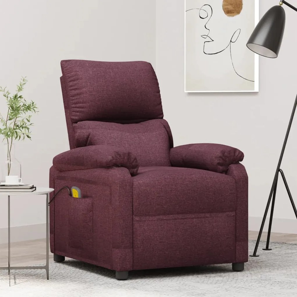 342465 vidaXL Poltrona de massagens tecido roxo