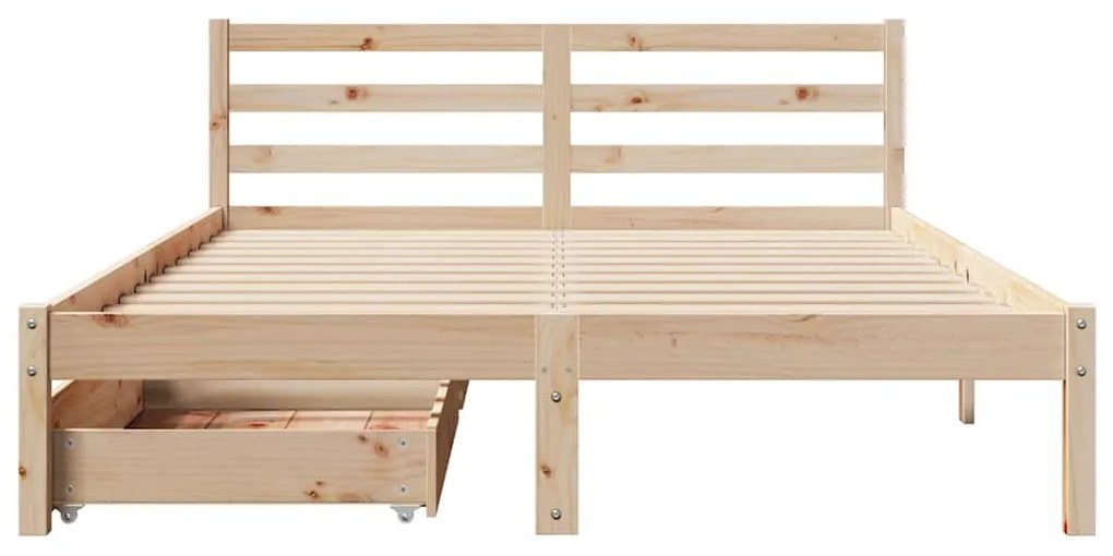 Cama sem colchão 140x190 cm madeira de pinho maciça