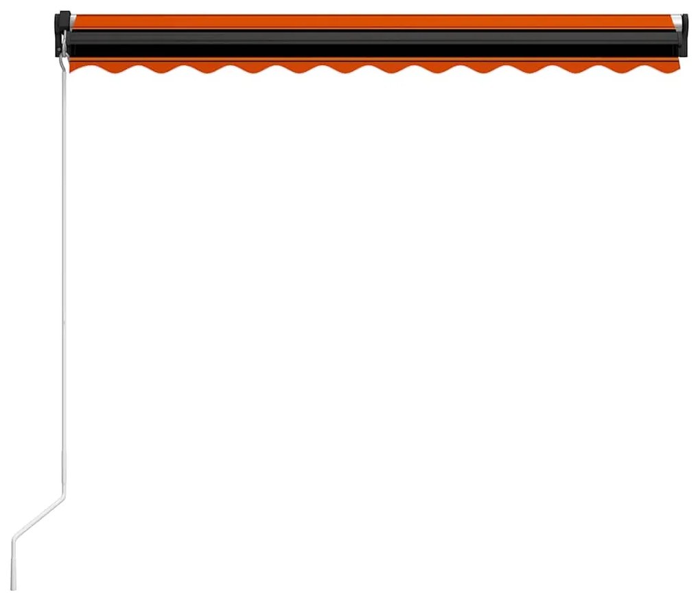 Toldo retrátil manual com LED 350x250 cm laranja e castanho