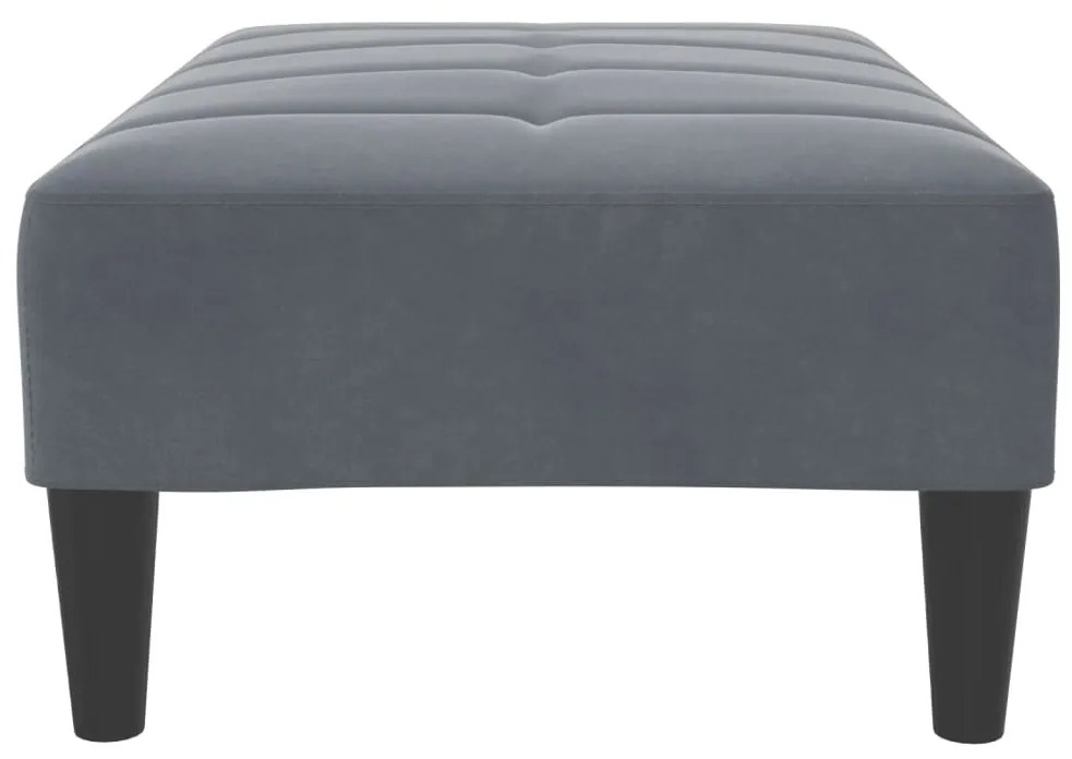 Apoio de pés 77x55x31 cm veludo cinzento-escuro