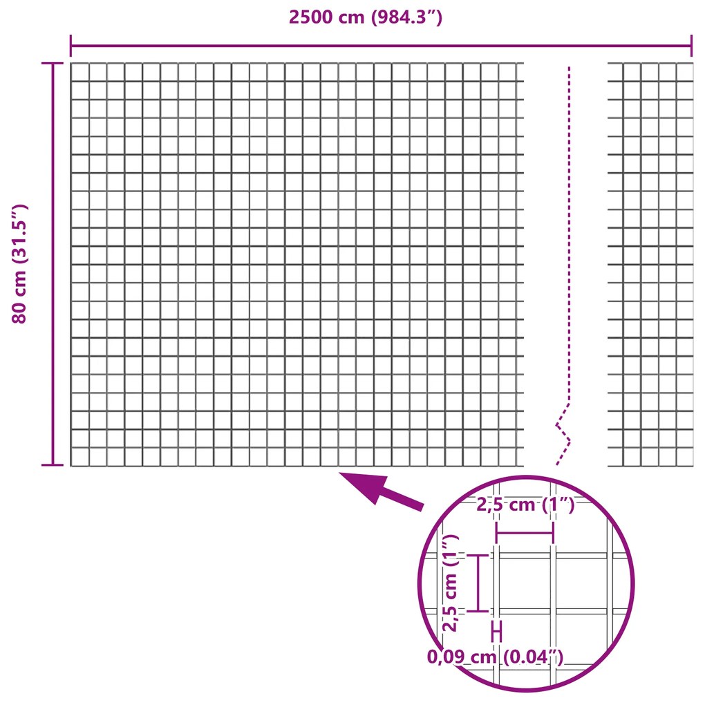 Cerca de Arame Soldado com 13 Postes Verde 0,8x25 m Aço