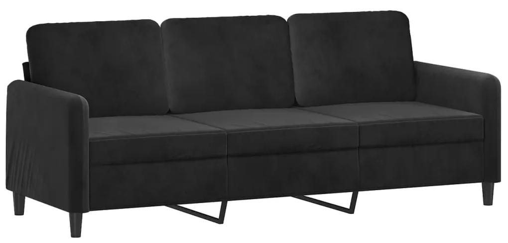 2 pcs conjunto de sofás veludo preto