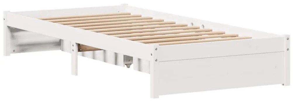 Cama sem colchão 90x200 cm madeira de pinho maciça branco