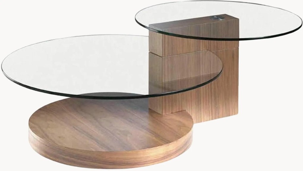 Mesa de centro com tampo redondo de vidro Chochmingwu
