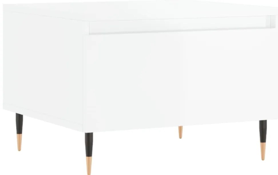 Mesas de centro 2pcs 50x46x35cm deriv. madeira branco brilhante