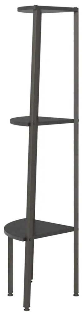 Estante canto 3 prateleiras 45,5x31,5x120 cm preto