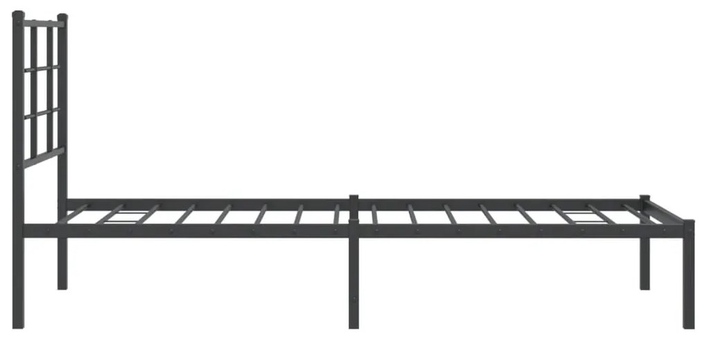 Estrutura de cama metal s/ colchão c/ cabeceira 75x190 cm preto