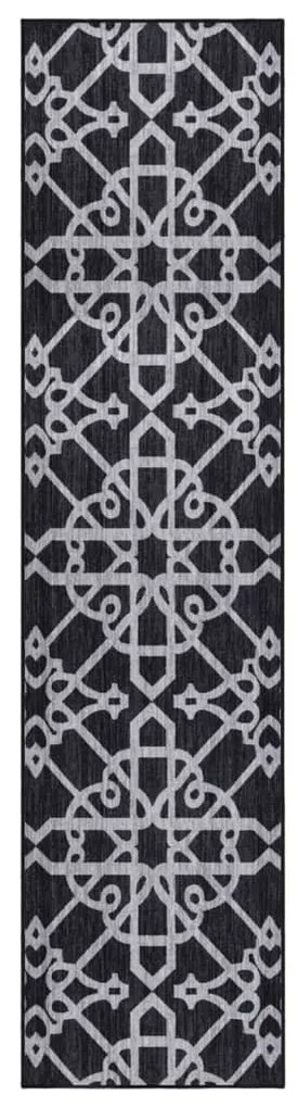 vidaXL Tapete/passadeira 80x350 cm preto