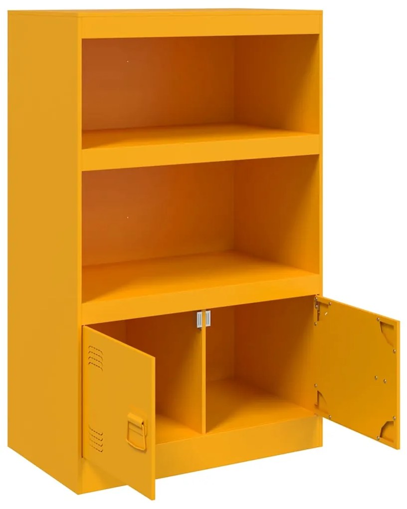 Aparador 67x39x107 cm aço amarelo mostarda