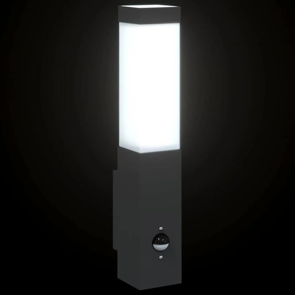 Luz de Parede Externa com Sensor Preto Aço Inoxidável IP44