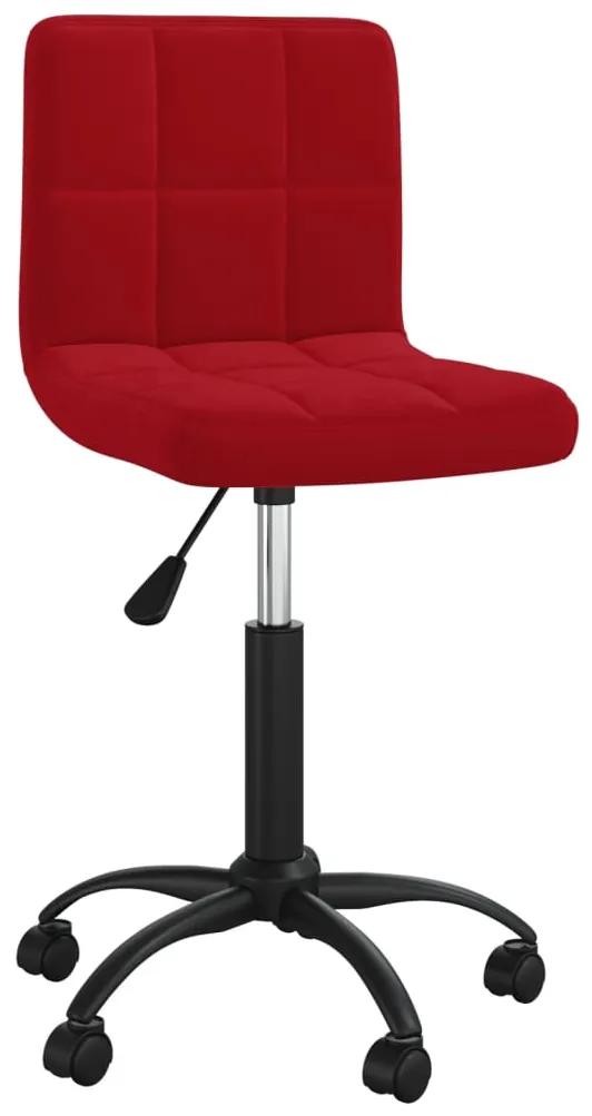 Cadeira de jantar giratória veludo vermelho tinto