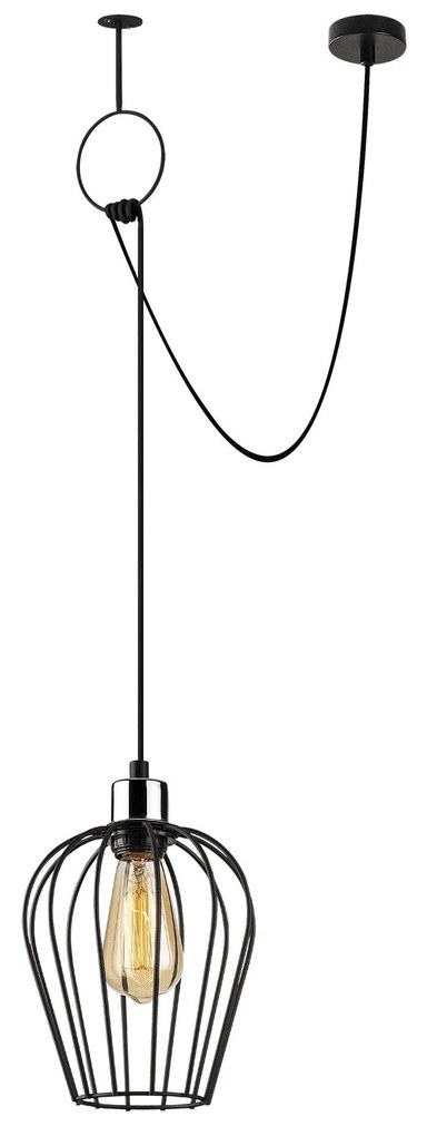 Candeeiro de Teto Tel – Preto – 80 x 20 cm