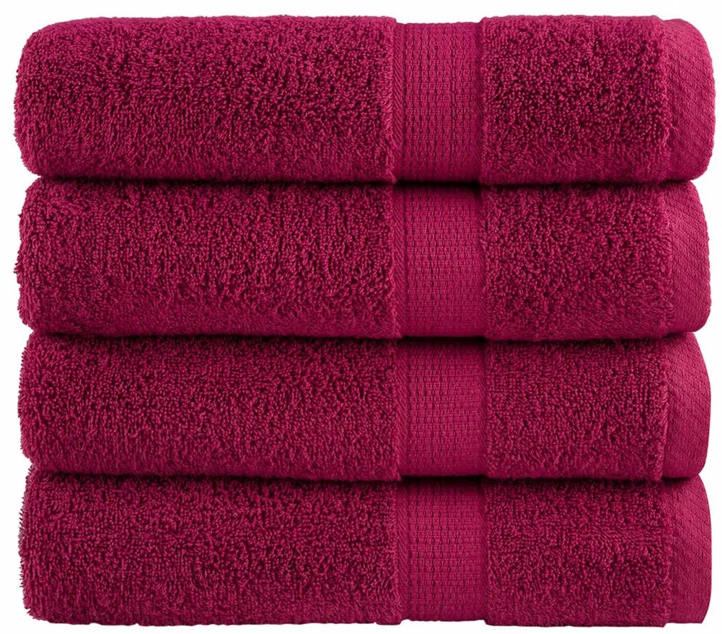 Toalhas de banho premium SOLUND 4 pcs 70x140 cm 600 gsm bordô