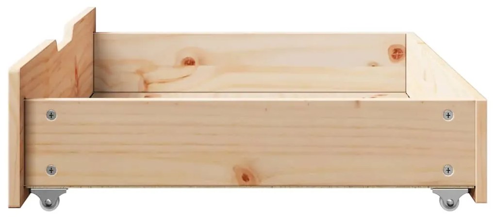 Gavetas para cama com rodas 2 pcs 85x55x17 cm pinho maciço