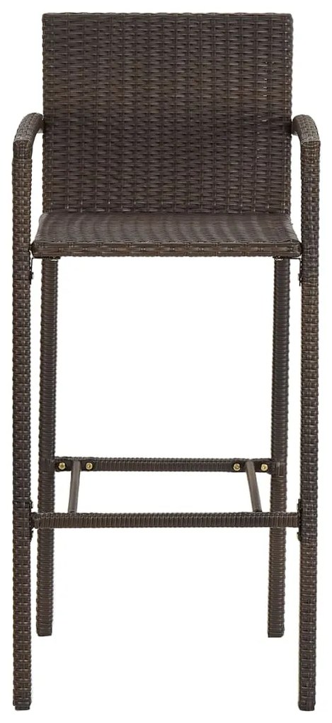 7 pcs conjunto de bar p/ jardim acácia maciça/vime PE castanho