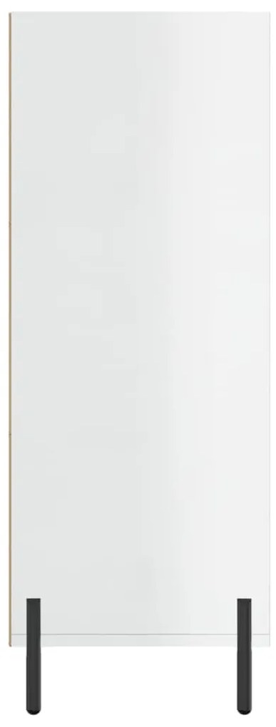 Armário c/ prateleiras derivados de madeira branco brilhante