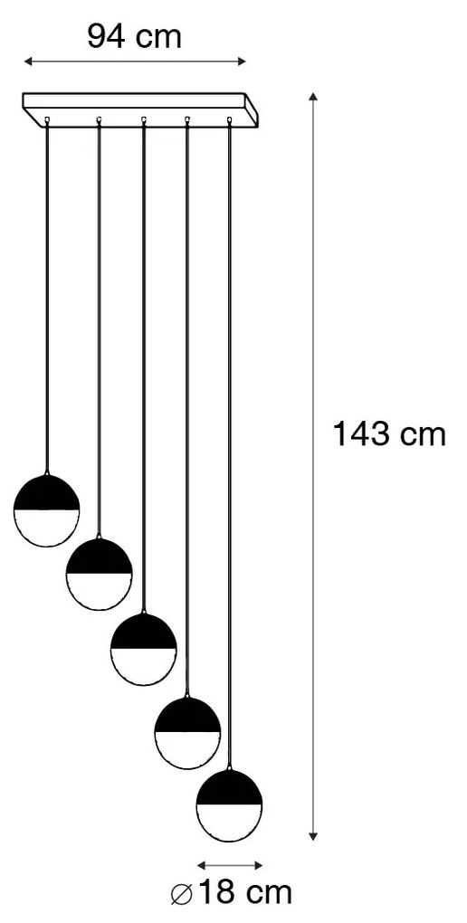 Candeeiro de suspensão industrial bronze com madeira 5 luzes - Haicha Industrial