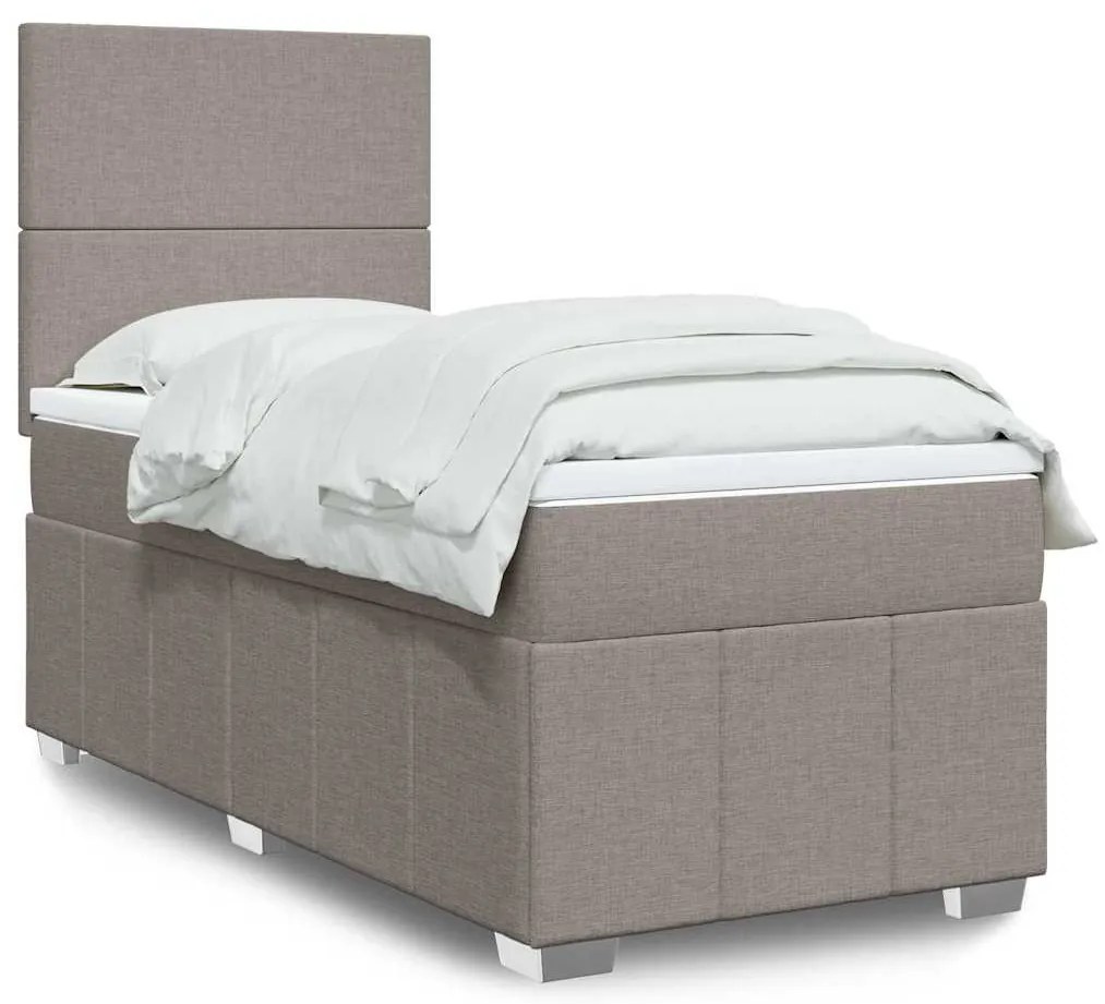 Cama com molas/colchão 80x200 cm tecido castanho-acinzentado