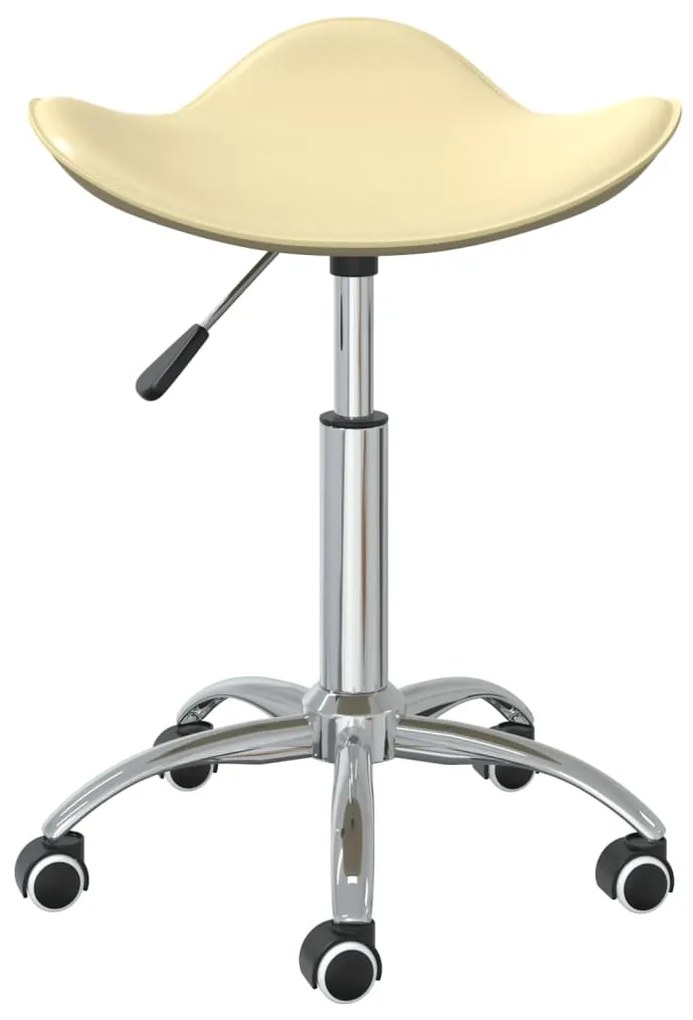 Cadeira de jantar giratória couro artificial cor creme