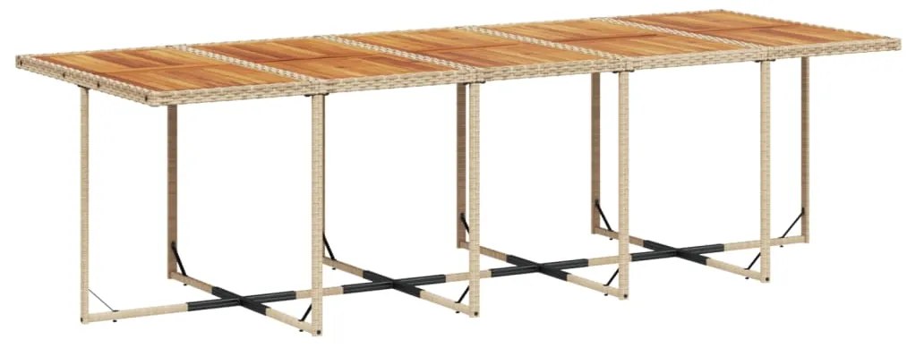 15 pcs conjunto de jantar p/ jardim com almofadões vime PE bege
