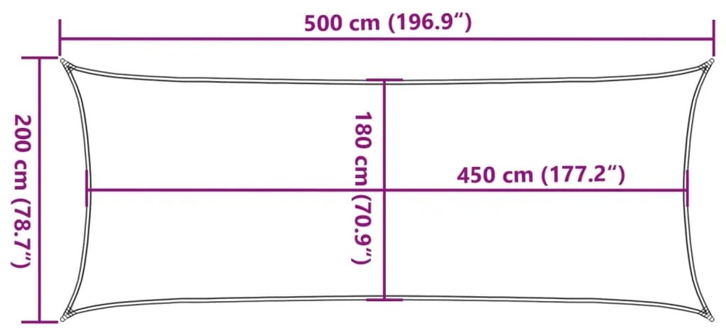 Para-sol estilo vela 160 g/m² 2x5 m PEAD preto