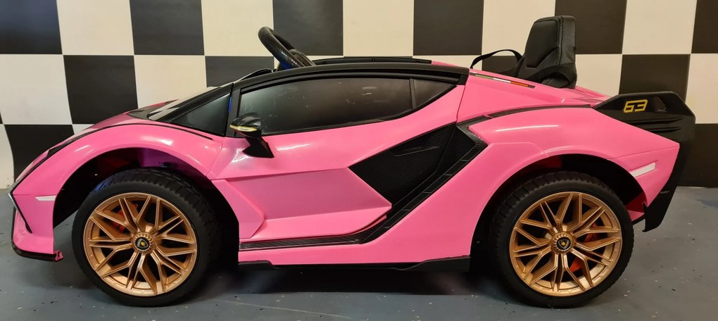 Carro infantil a bateria 12V Lamborghini Sian rosa