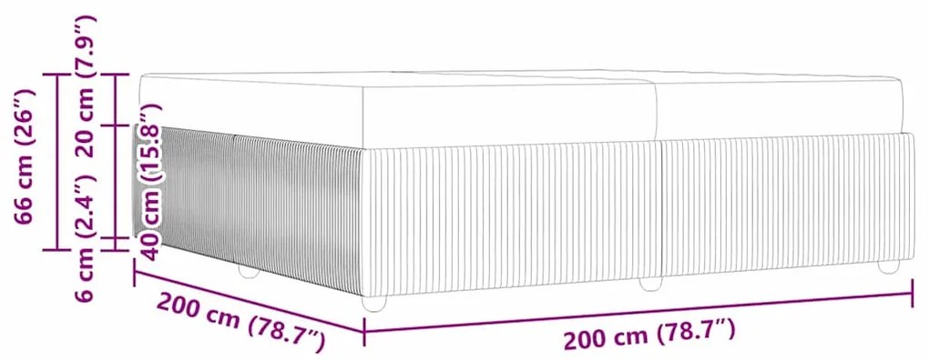 Estrutura da Cama Outros Cinzento-claro 200 x 200 cm tecido