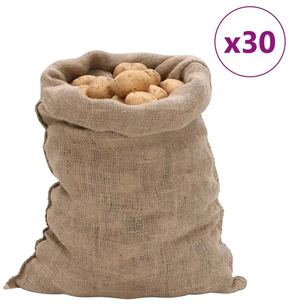 vidaXL Sacos de juta 30 pcs 60x105 cm 100% juta 220 gsm