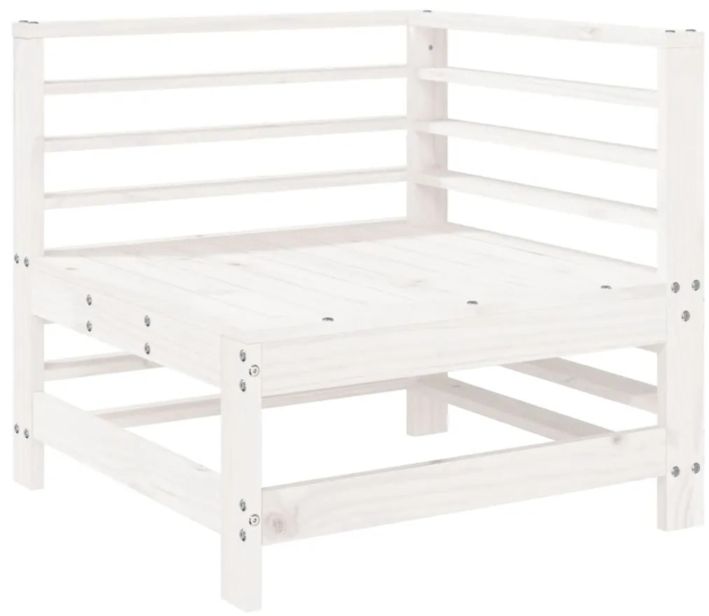 6 pcs conjunto lounge de jardim pinho maciço branco
