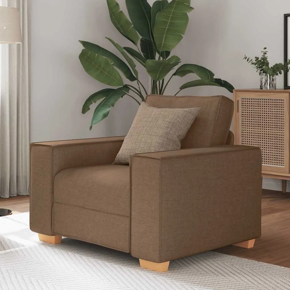 vidaXL Sofá-cadeira Castanho 60 cm Tecido