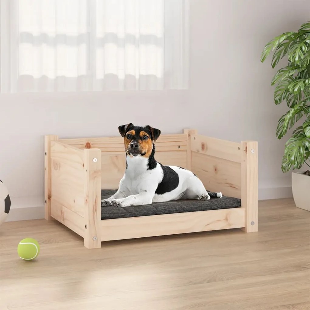 821442 vidaXL Cama para cães 55,5x45,5x28 cm madeira de pinho maciça