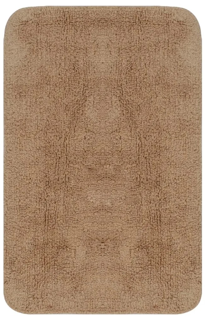 Conjunto tapetes de casa de banho 3 pcs tecido bege