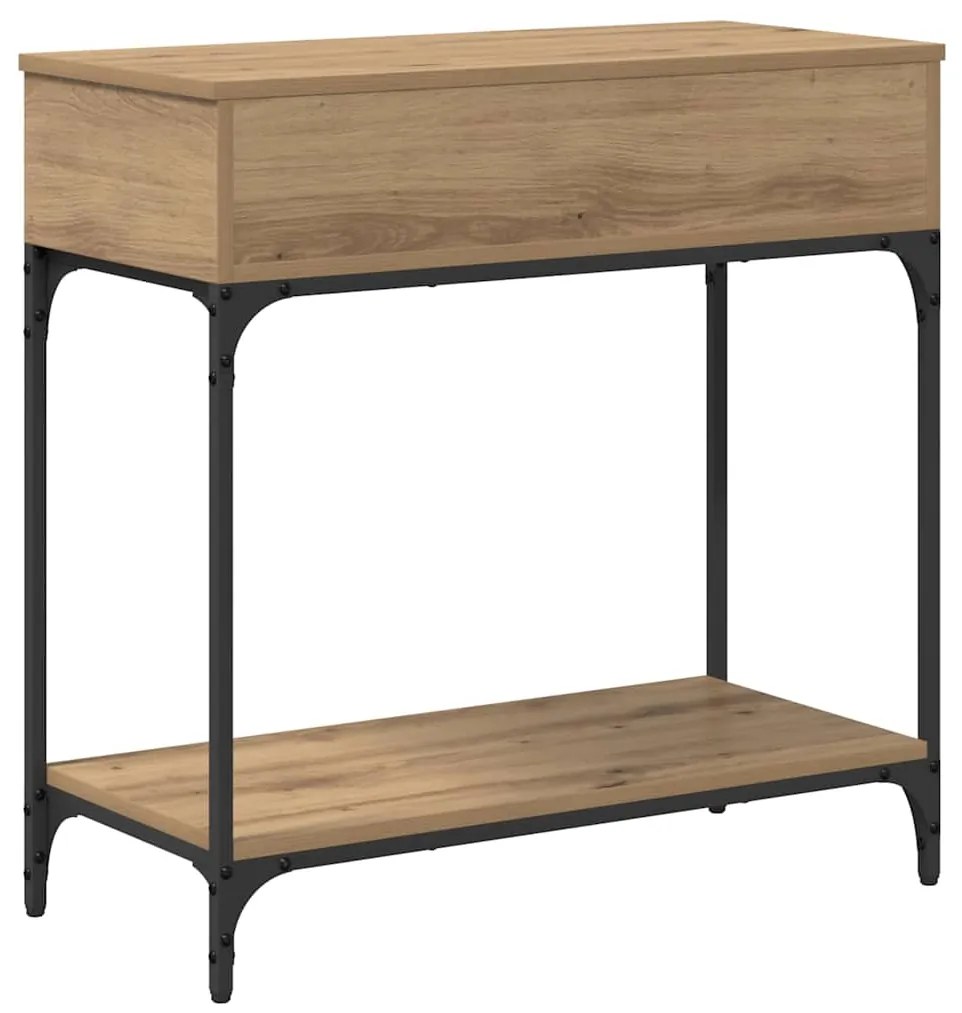 Mesa de Console Carvalho Artesanal 75x34.5x75 cm Madeira de Engenharia