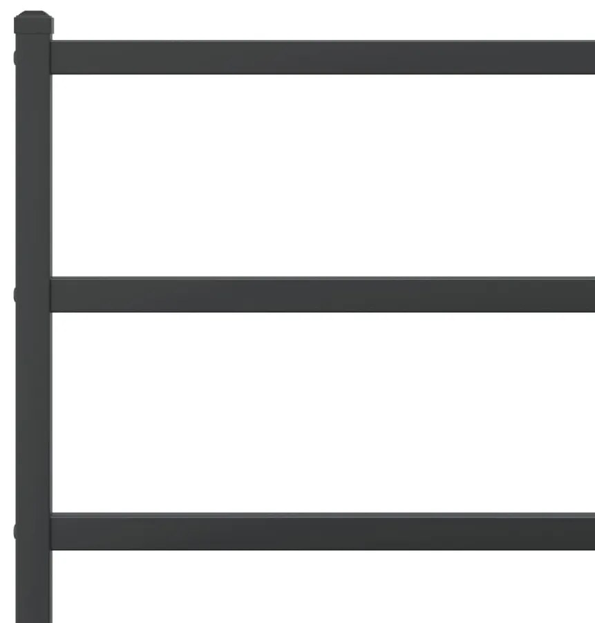 Estrutura de cama com cabeceira e pés 100x200 cm metal preto