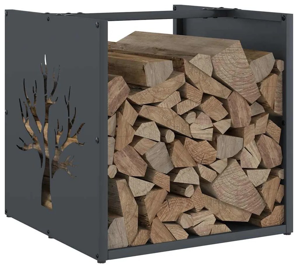 Suporte para lenha 40x40x40 cm aço laminado a frio antracite