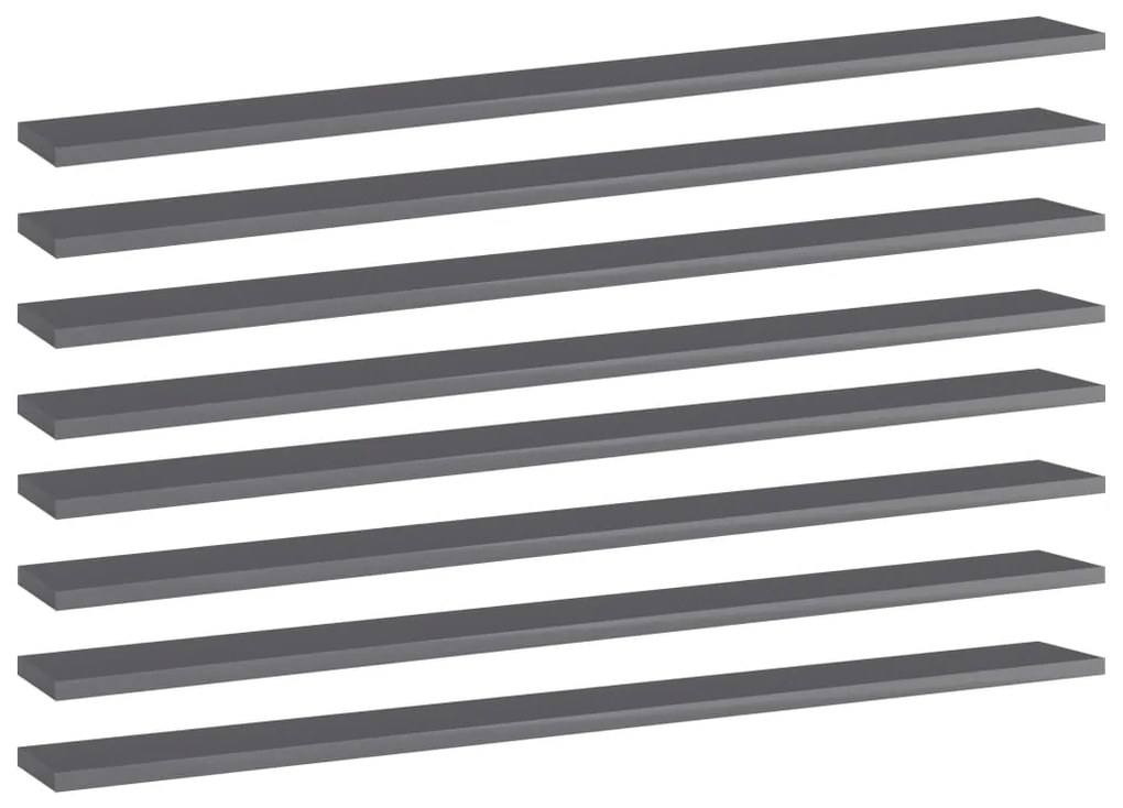 vidaXL Prateleiras estante 8pcs 100x10x1,5cm contrapl. cinza brilhante