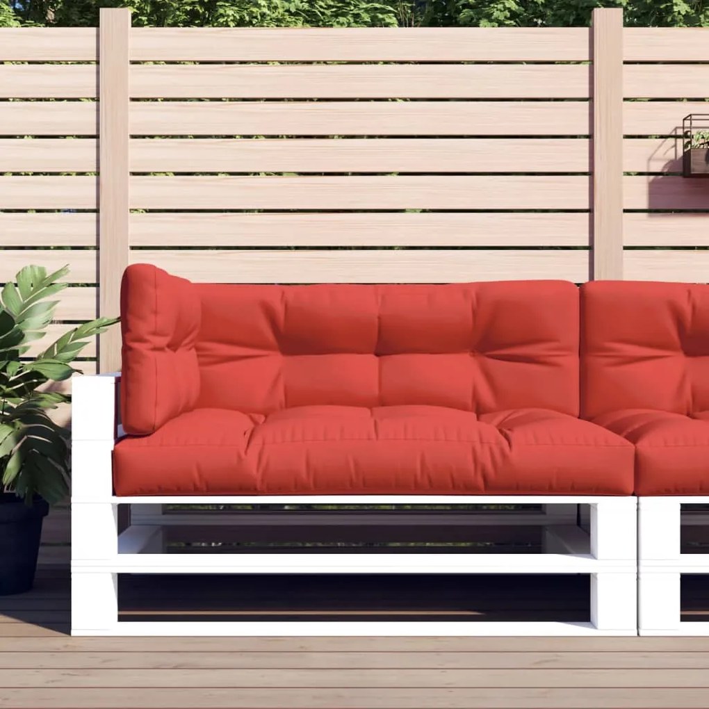 vidaXL Almofadões de paletes 3 pcs tecido vermelho