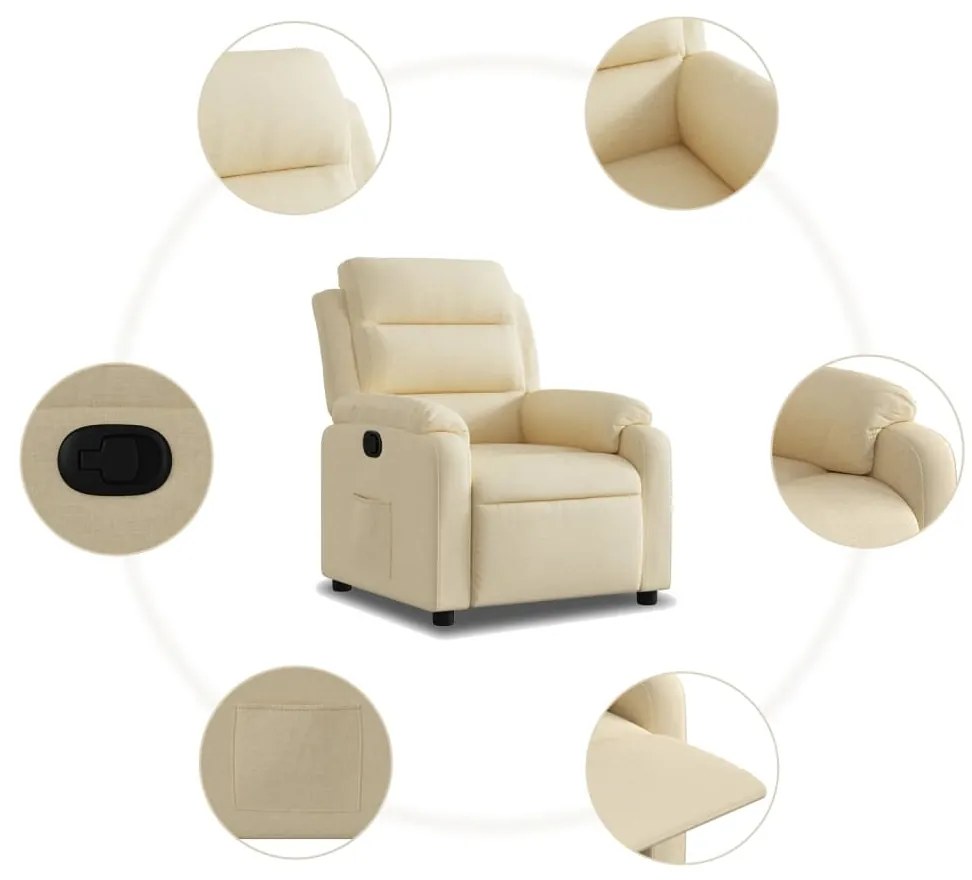 Poltrona reclinável tecido cor creme