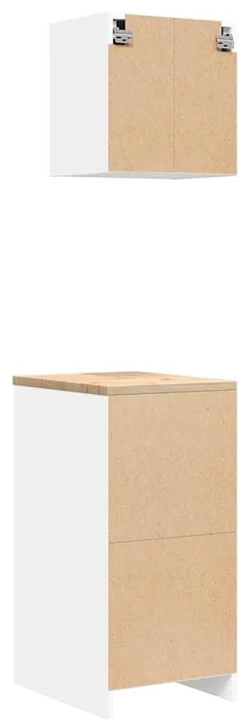 Armários de garagem 2 pcs derivados de madeira branco