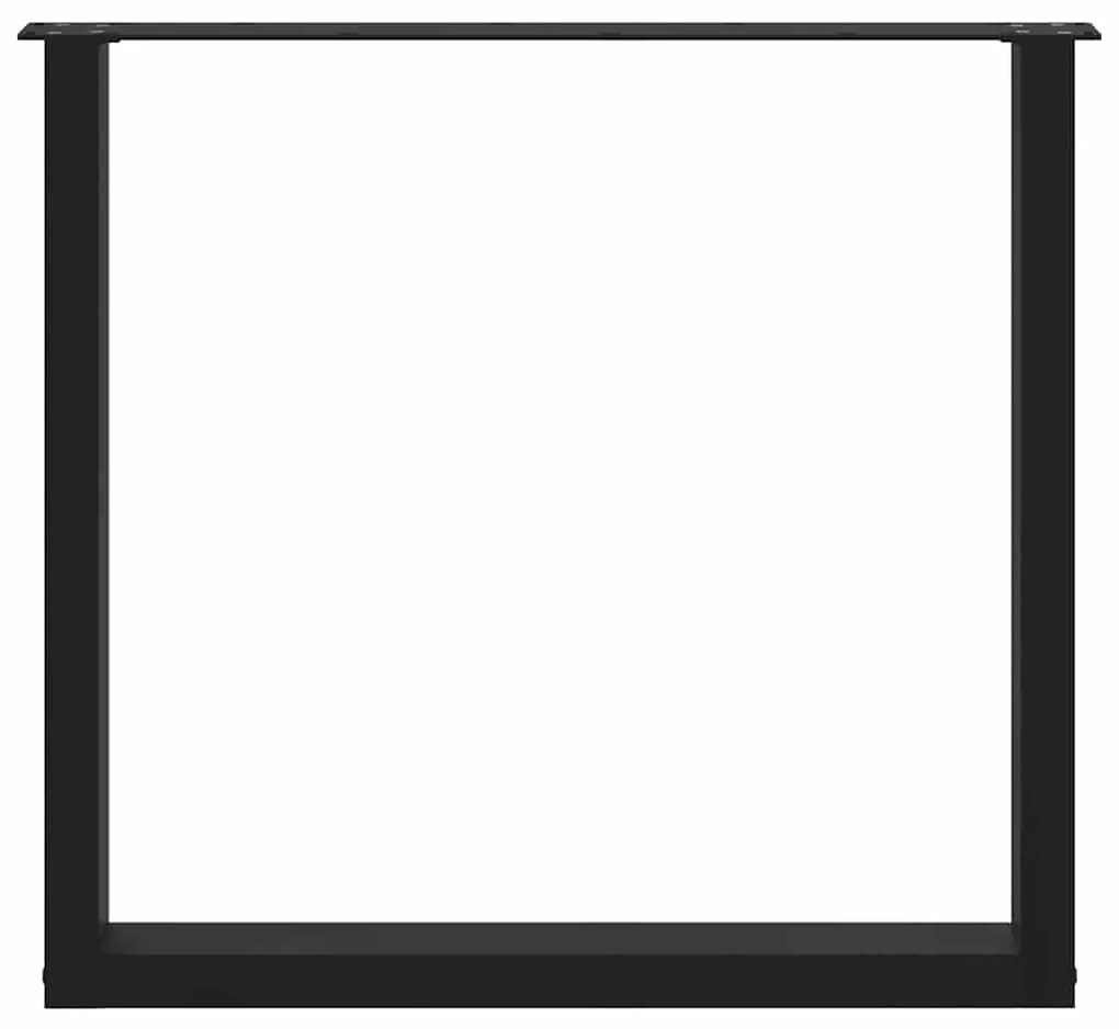 Pés de mesa de jantar em forma de U, 2 peças, preto, 80x (72-73) cm, a