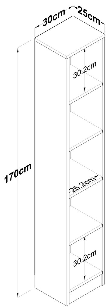 Estante HC114 – Nogueira – 30x170x25 cm