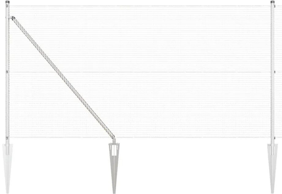 Cerca de Arame Soldado com 13 Postes Espeto 1x50 m Aço Galvanizado
