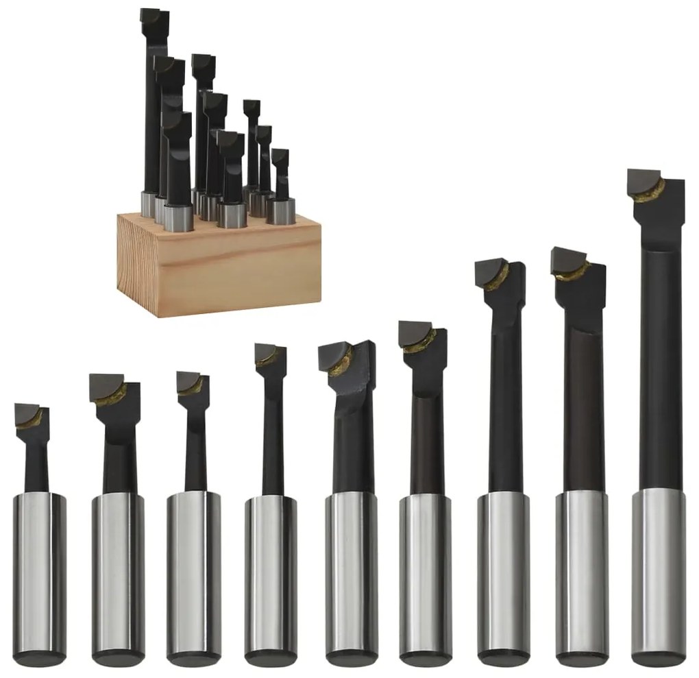 Mandris 9 pcs 12 mm com base em madeira