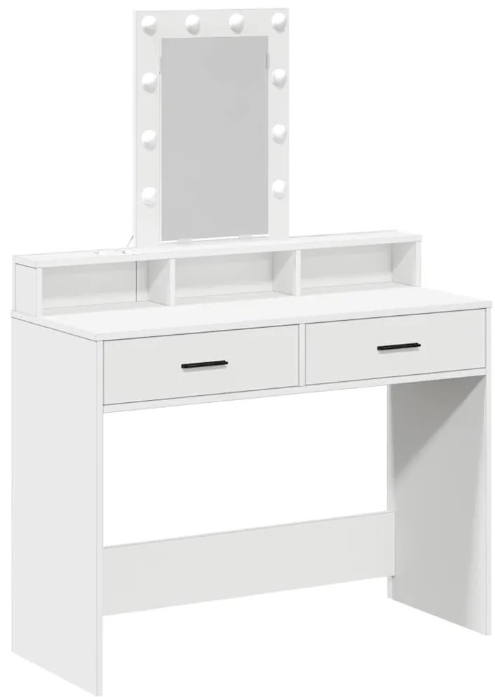 Mesa de Maquiagem com Luzes LED Branca 100x41x140 cm